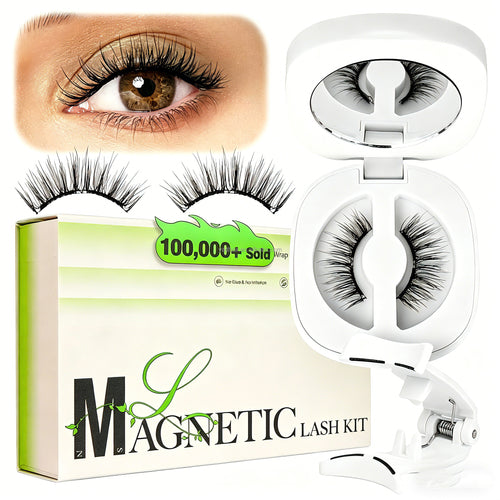 3D Private Label Reusable Faux Mink Magnetic Lashes Custom Logo Natural Waterproof No Glue False Lashes Set Eyelashes Applicator