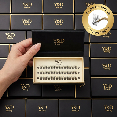 7-15 Day Self-Adhesive Natual Cluster Lashes Glueless DIY Day Eyelashes Full Strip Press on Lash Extensions Wholesale No-Glue