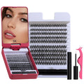 Custom Handmade Synthetic Hair DIY Lash Clusters Case Mirror Wispy Eyelash Box Kit Eyelash Tweezers Makeup Beauty Tools Set