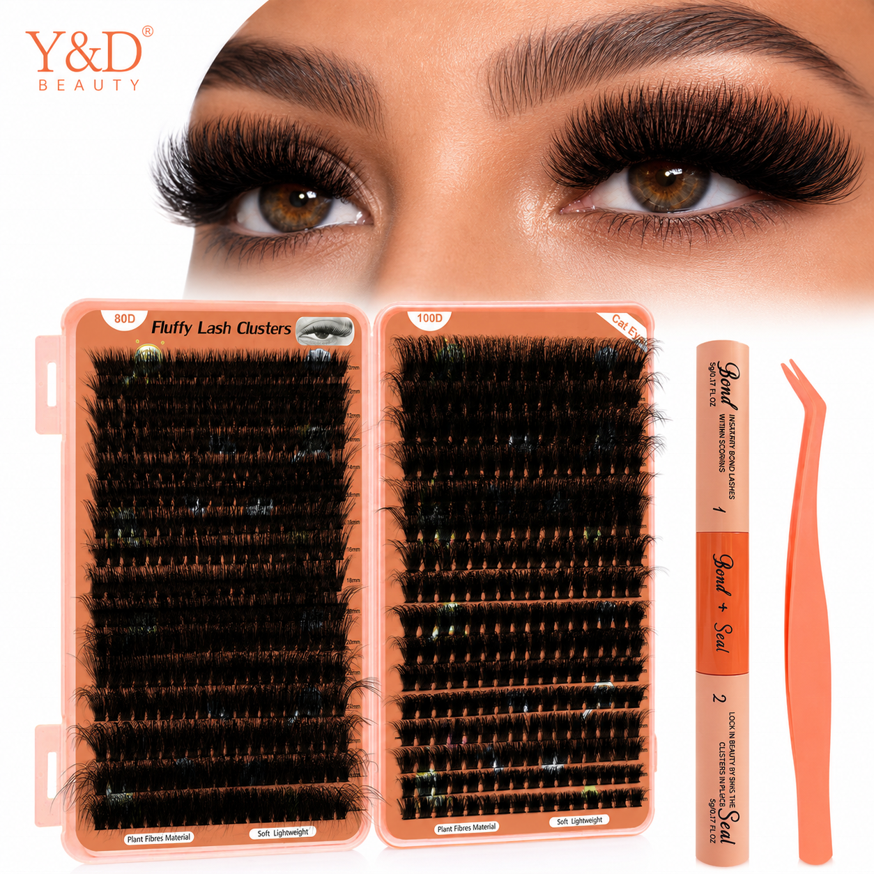 Custom Logo Manga Fluffy Diy Lash Clusters Wholesale Private Label Thick and Long 12-25 mm 300D Cluster Lashes with Spikes