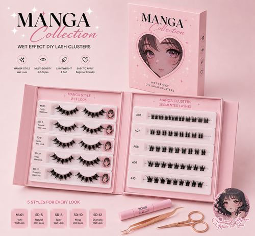Custom Reusable Synthetic Handmade Spiky Fairy Cluster Lashes Kit Manga DIY Segment Fan Full Strip False Eyelashes Clean Girl