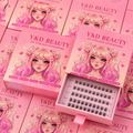 Customized Logo Handmade Diy Pre-Glued Vegan Cruelty-Free Waterproof Press-On Lash Clusters Latex-Free Long-Lasting 7-15 Days
