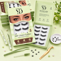 Factory Wholesale Lash Strips 3d Silk Natural Eyelashes Wispy Vegen False Eyelashes5 Pairs Faux Mink Lash Set Custom Lashes Box