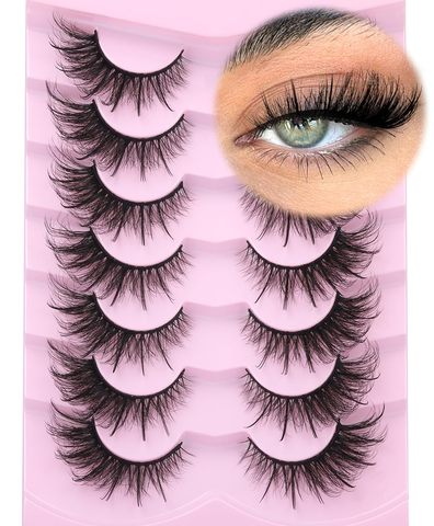 Fox Eye Lashes Wispy Faux Mink Lashes Volume Fairy Cat Eye Lashes That Look Like Extensions Spiky Fake Eyelashes with Spikes