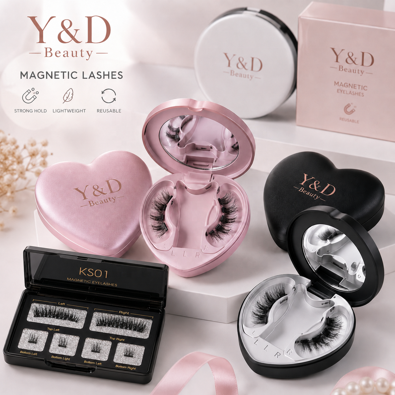 Handmade Magnetic Eyelashes Kit No Need Glue Easy Wear Reusable Faux Mink Waterproof Travel Size Quantum Crisscross Magnetic