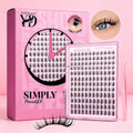 Korea Self-Adhesive 7-10 DaysPreglued Cluster Lashes Custom Logo Reusable No Glue Clear Band Pre-Glued Press-On 12 Rows Handmade