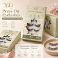 Pre Glued Heat Activated Natural Self Adhesive Strip Full Lashes Vegan 5 Pair Premium Lashes Tray Wholesale Customized Box logo
