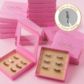 Pre-Glued for Half Lashes Wispy Self Adhesive Thin Band Cruelty-Free Reusable Black Color Plant Fiber Custom Logo Strip