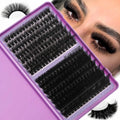 Private Label Handmade DIY Individual EyelasheClusters 100D 200D Thick Volume 5d Fluffy Segment Lash ClustersKit Custom Logo