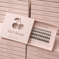 Reusable Pre-Glued Self Adhesive Handmade Korean PBT 12 Rows Lightweight Comfortable Cluste Lash Private Label Lasting 7-15 Days