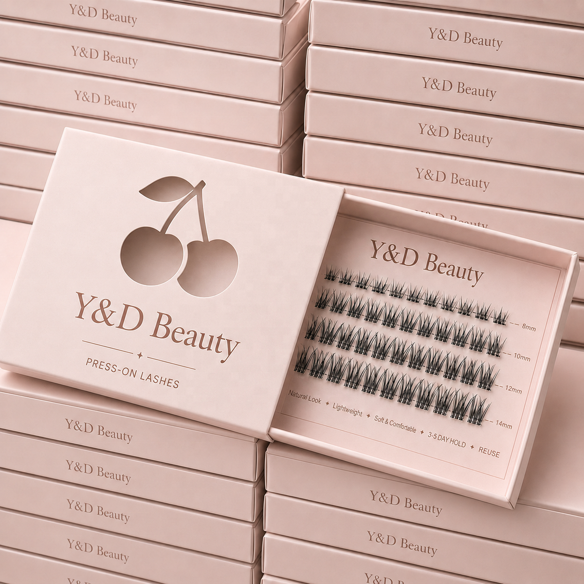 Reusable Pre-Glued Self Adhesive Handmade Korean PBT 12 Rows Lightweight Comfortable Cluste Lash Private Label Lasting 7-15 Days