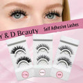 Self Adhesive Eyelashes Reusable Natural Pre-glued Strip Lashes No Glue Cat Eye Lashes 3d False Lashes Wispy Faux Mink Eyelashes