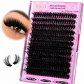 Stock Wholesale DIY Fluffy Lash ClustersThick 200D Volume Eyelash Clusters 14-20mm Wispy Individual Lashes D Cur Cluster Eyelash