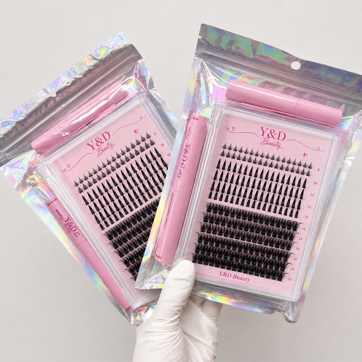 TikTok TrendingDIY Hand Made Mink Fluffy Clusters Lash d Cure Volume Soft Individual Extensions Wholesale Cluster Lashes Tray
