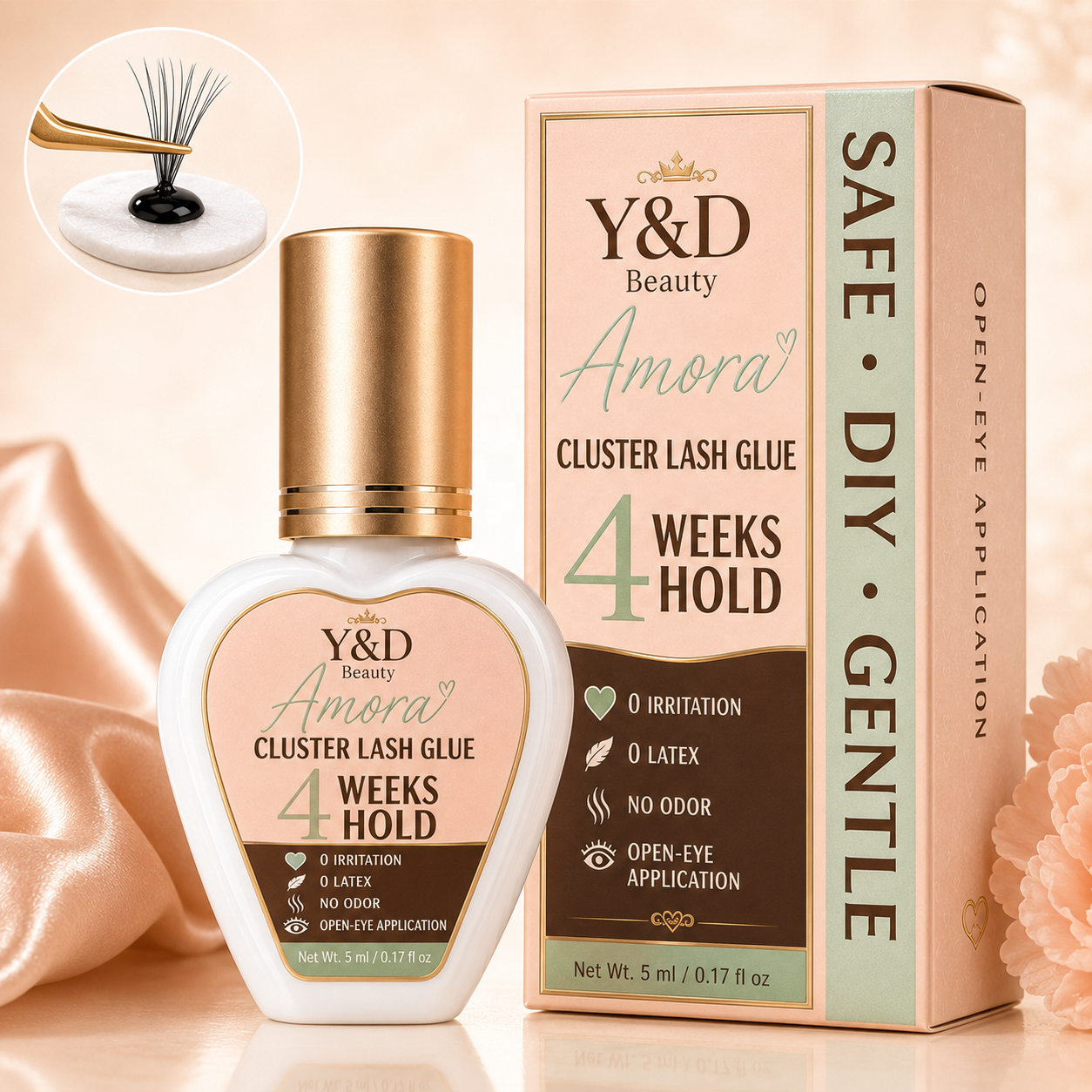 Vegan Latex-Free Liquid 7days Long Lasting Waterproof Strong Hold Odorless No White Residue Pro Grade DIY Lash Glue Bond Seal