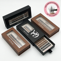 Wholesale 7-15 Day Self-Adhesive Cluster Lash Glueless DIY Press on Pre-Glued Mocha Brown Black Lash Cluster Kit Private Label