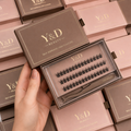 Wholesale Clean Girl 7-10 Days Wear DIY Press on No Glue 3D Spike Natural Reusable Stock Self Adhesive Pre-glued Lash Clusters