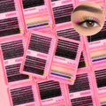 Wholesale Colored Cluster Lash Book Pre-cut Rainbow Colorful Mixed Diy Halloween Individual Cluster Eyelashes Extension Kit