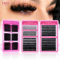 Wholesale Handmade DIY Fan Eyelash Cluster Private Label Pre-Cut 8-25mm Individual Lash Clusters Book Kit with Spikes LASHES