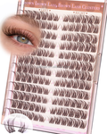 Wholesale Handmade Diy Clean Girl Natural Volume Wispy Espresso Thin Band Brown Lashes Clusters 12 Rows Lightweight Soft Faux