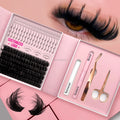 Wholesale Handmade Luxury SpikeDiy Cluster Lashes Individual Mix CD Natural Eyelashes Fluffy Lash Clusters Tray Kit Custom logo