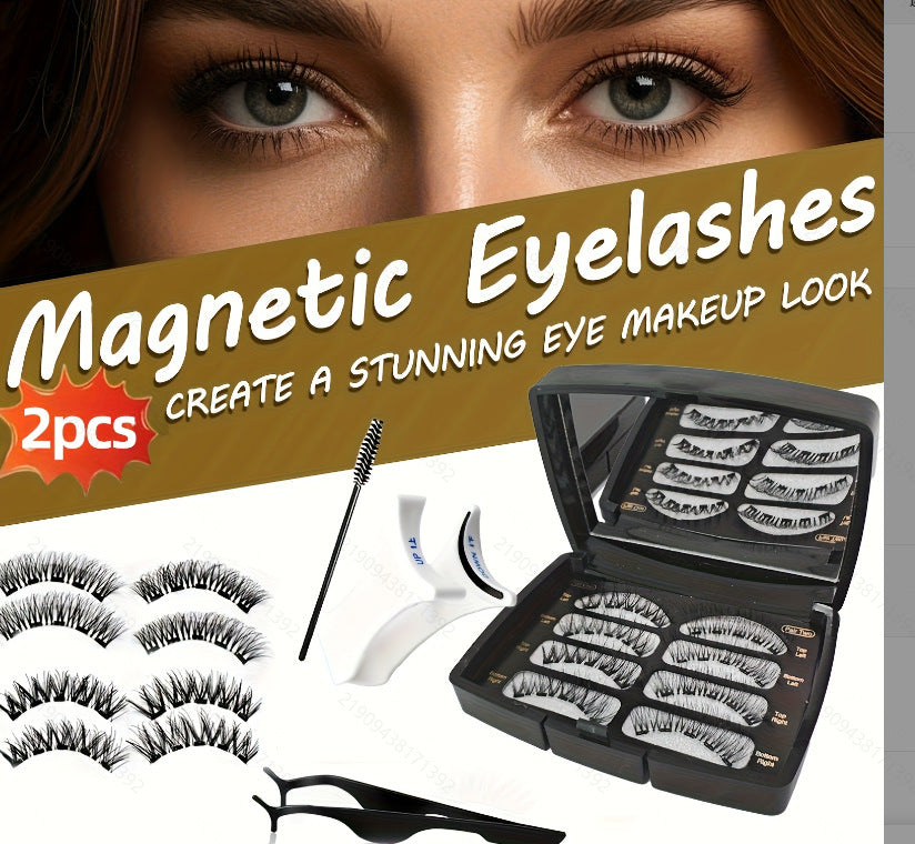 Wholesale Handmade Strong Adsorption Faux Mink Magnetic Eyelash Kit Glueless Easy Use Reusable Waterproof Soft Magnetic Lashes