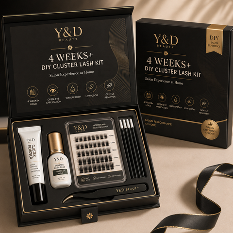 Wholesale Private Label DIY Lash Cluster Kit 4 WeeksLash Glue,Gentle Remover, Cluster Lashes, Tweezers and Applicator Swabs Set