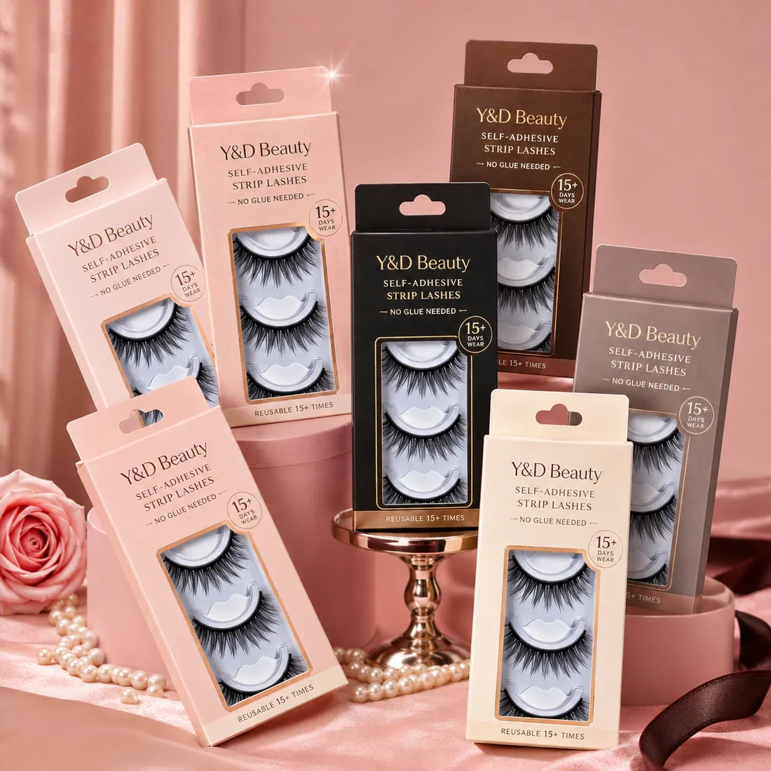 Wholesale 3d Self Adhesive Strip Press Nature Lashes 5-7 Days
