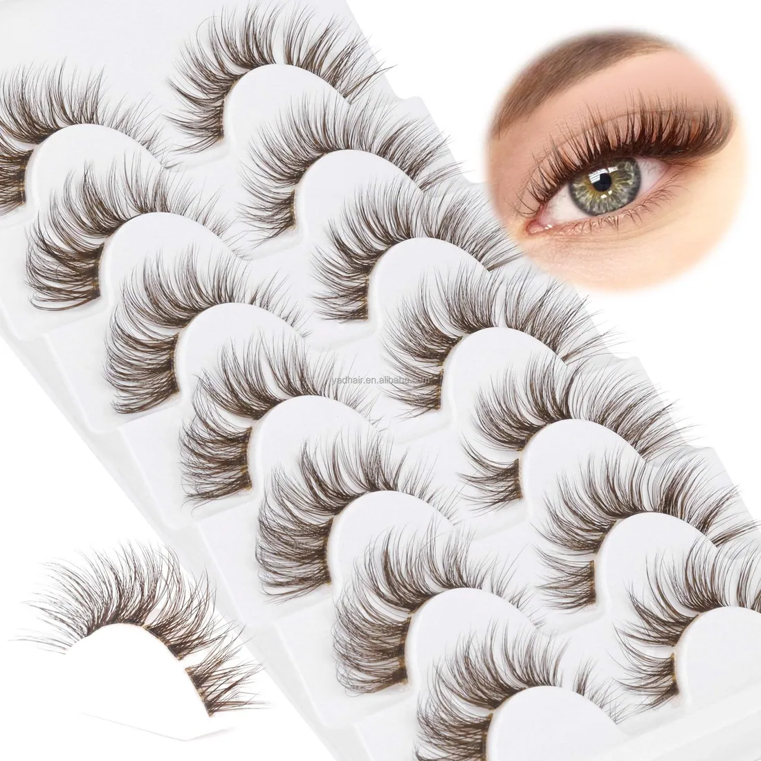 Wholesale 3d Faux Mink DIY Individual for Wispy Lashes Brown