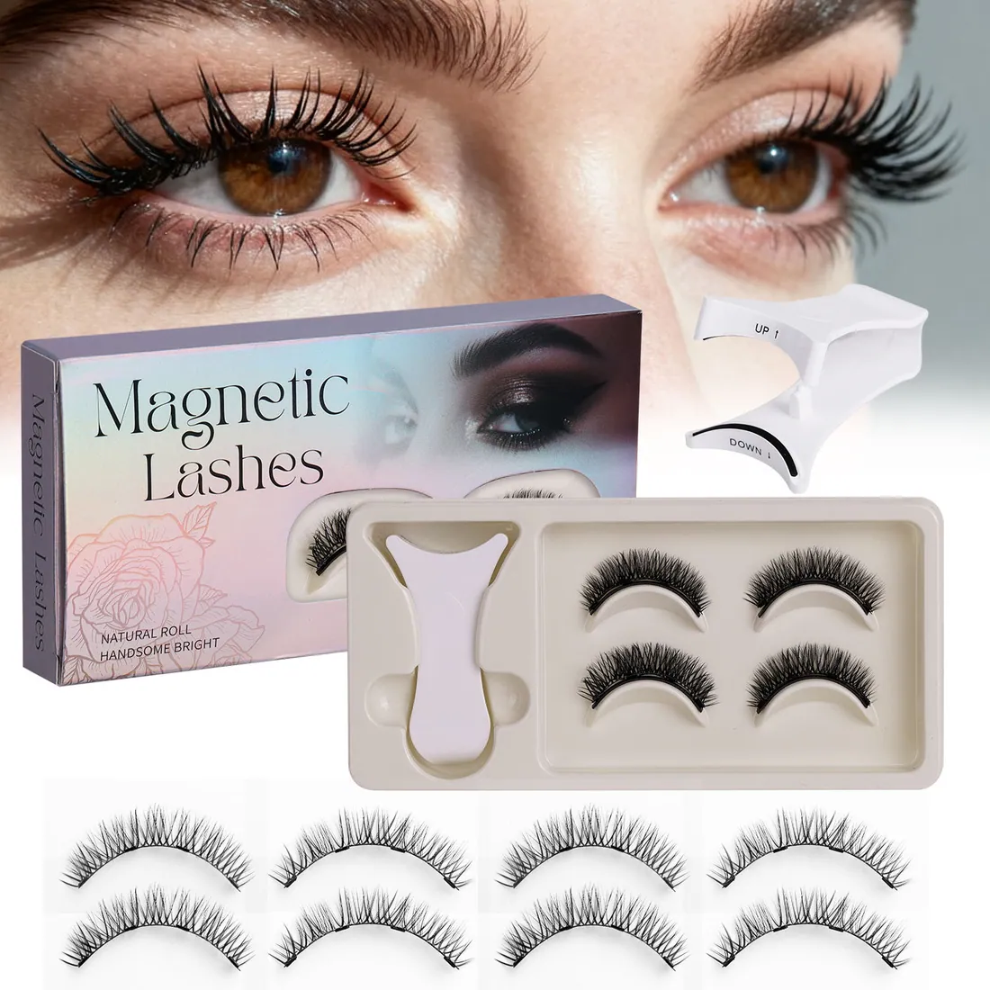 Wispy Soft Magnetic Eyelashes Kit Reusable Cc Curl No Need