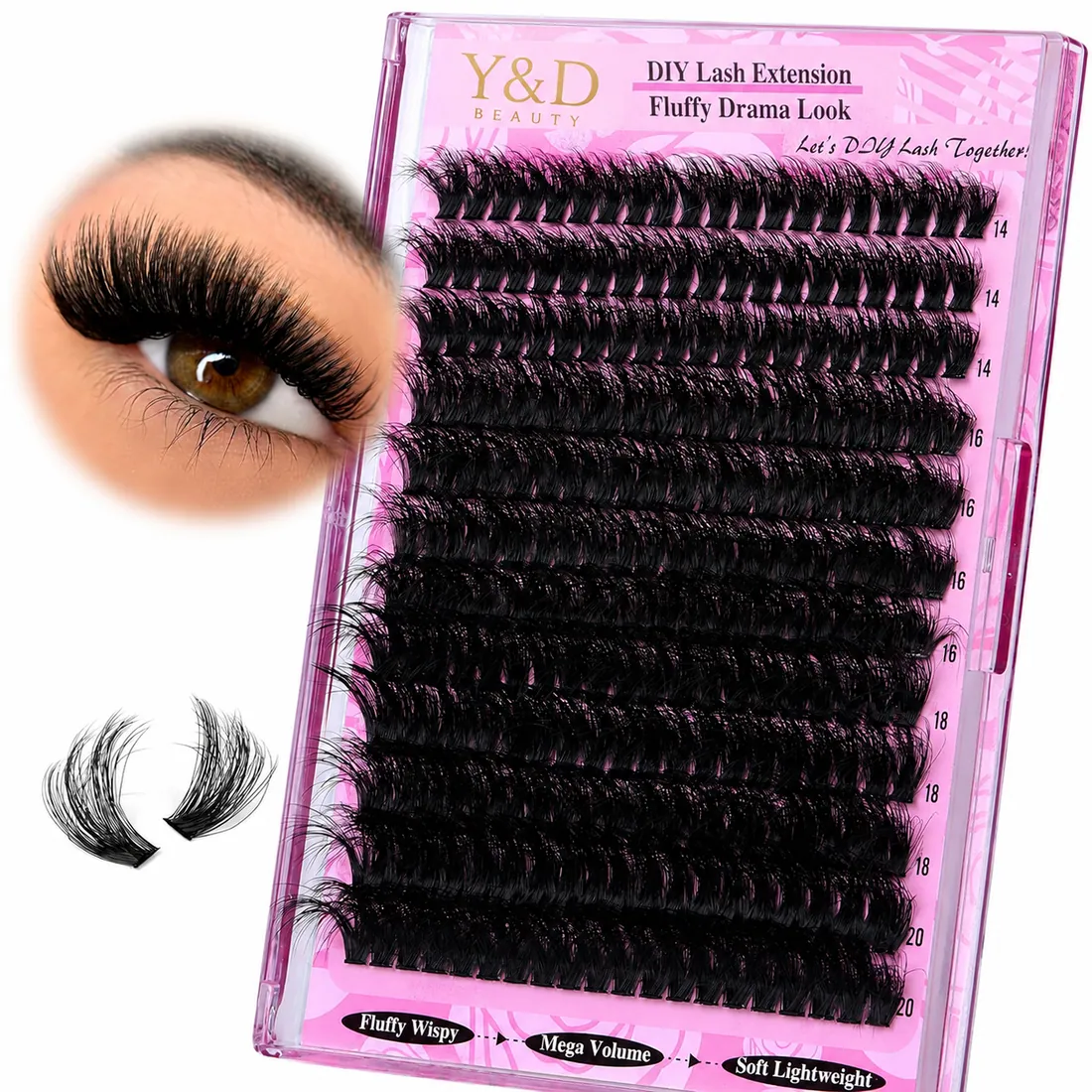 Stock Wholesale DIY Fluffy Lash Clusters Thick 200d Volume
