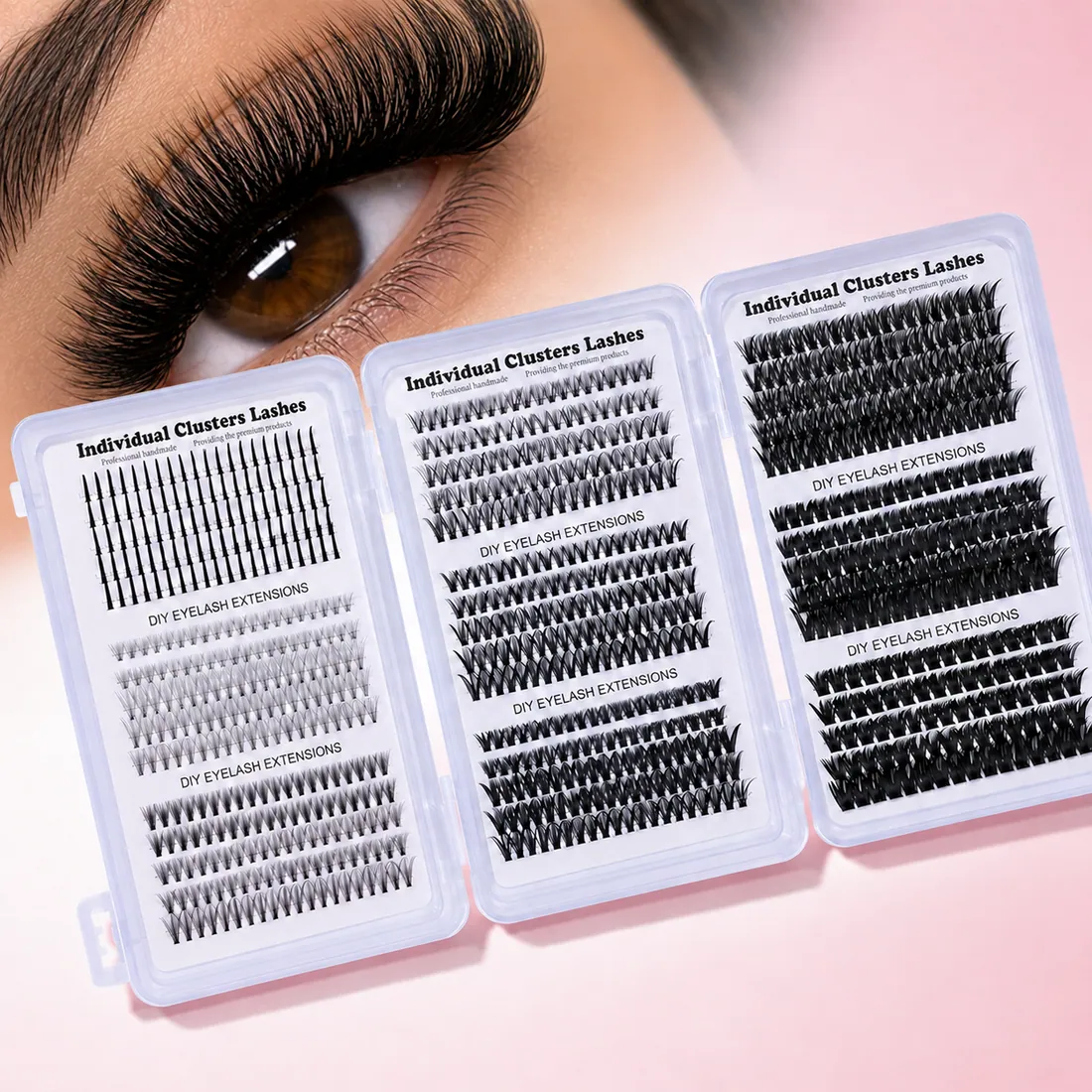 Wholesale 3d Fluffy Thin Band DIY Lash Cluster Kit D
