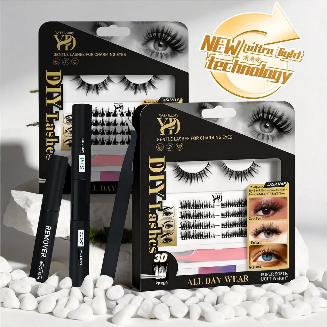 Custom Logo Handmade Tapered Tip Manga Lash Clusters