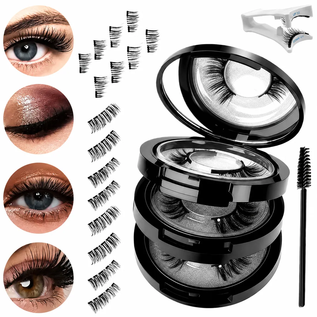 Magnetic Eyelash Set Natural Look Faux Mink Lashes 3/4 Half