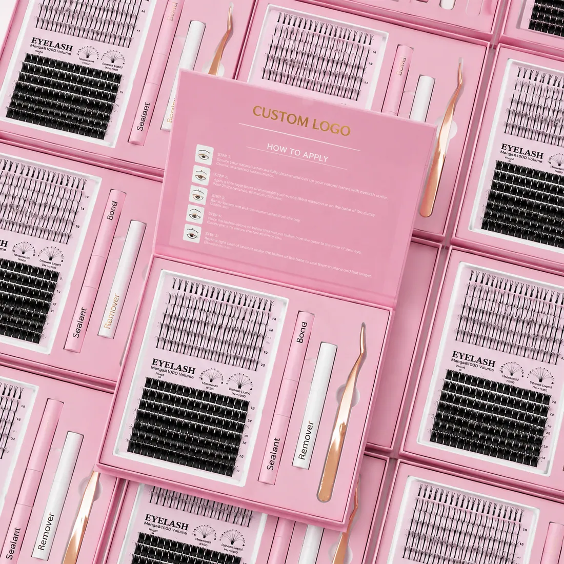 Luxury Handmade Private Label Pbt Fiber Cluster Lashes